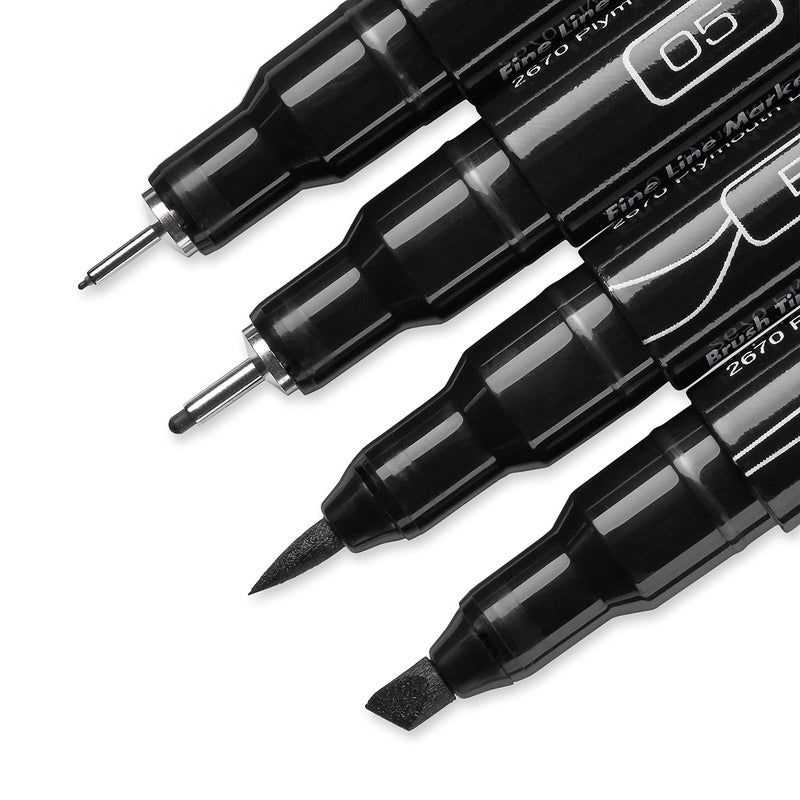 Prismacolor 1738861 Premier Illustration Markers, Assorted Tips, Black, 4-Count - Image 3